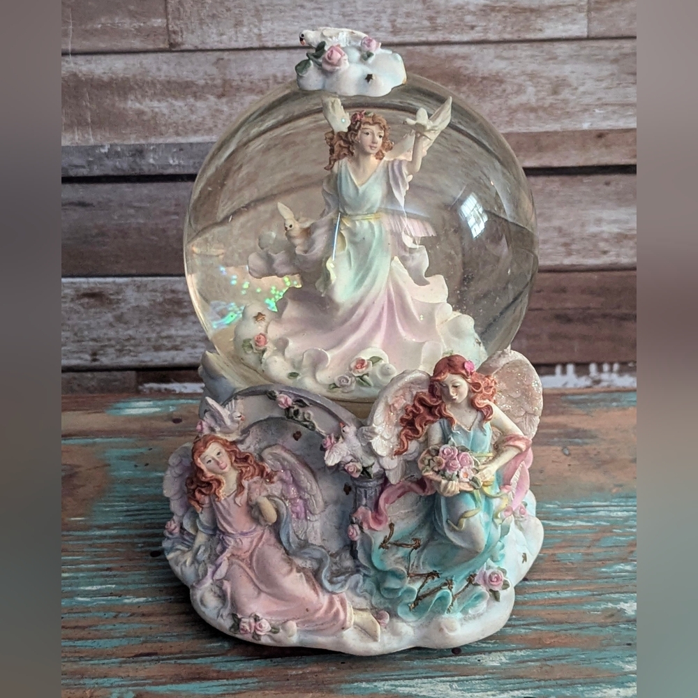 Vintage Sankyo Angel Musical Snow Globe Stock #YYWTB409